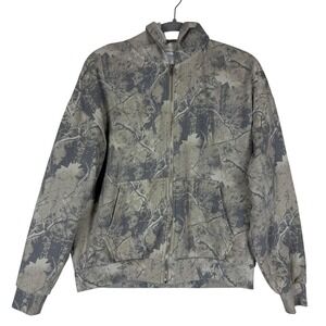 Fourteen Twelve Hoodie Women Medium Gray Camo Full Zip Fleece Pockets Outdoor